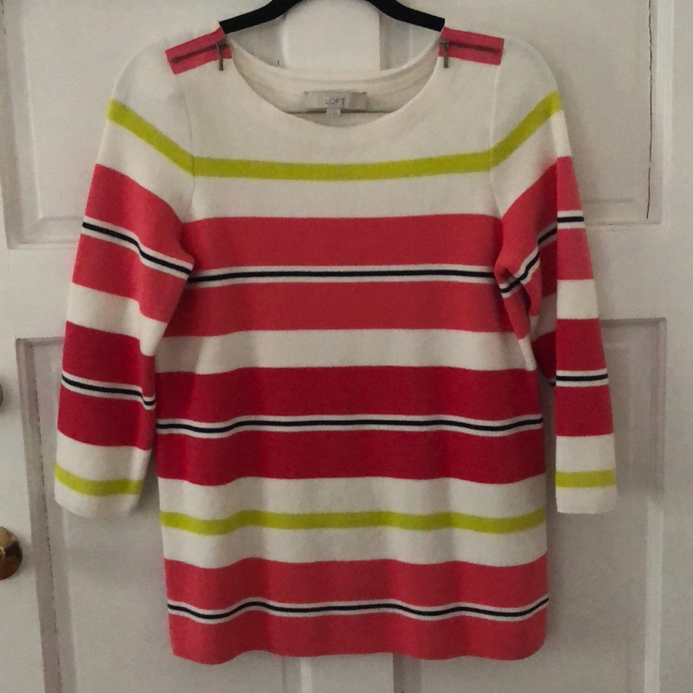 Ann Taylor LOFT Sweater with Zipper Shoulders Med